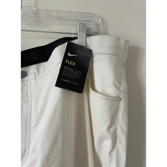 Nike Slim Flex Stretch Golf Performance Pants White Cactus Color Size 42x32 NEW - Picture 7 of 11